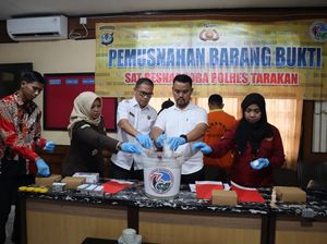Polres Tarakan Musnahkan 415 Gram Sabu dari 3 Kasus Narkotika Sejak Oktober