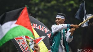 Massa Pelajar Gelar Unjuk Rasa di Kedubes AS Jakarta Dukung Palestina