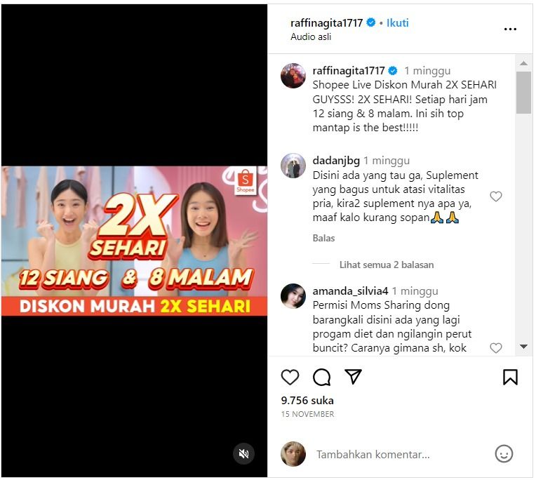 Unggahan Raffi Ahmad dan Atta Halilintar.