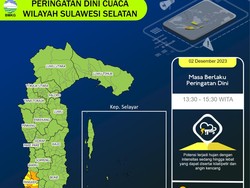 Waspada Gowa-Jeneponto Hujan Lebat-Petir, BMKG Perkirakan Meluas ke Makassar