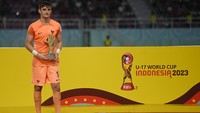 Pemain Prancis, Paul Argney, menjadi kiper terbaik. Antara Foto/Akbar Nugroho Gumay. 