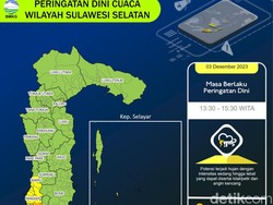 Waspada Maros-Takalar Hujan Lebat-Petir, BMKG Prediksi Meluas ke Makassar