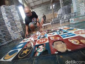 Kreatif, Produsen Tegel di Muntilan Magelang Ini Bikin Motif Parpol-Capres Kreatif, Produsen Tegel di Muntilan Magelang Ini Bikin Motif Parpol-Capres