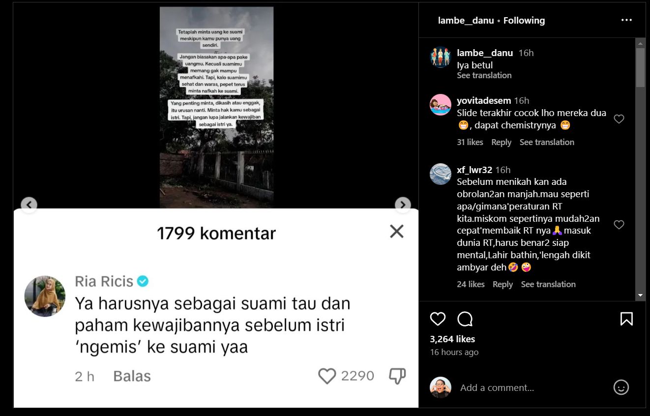 Komentar Ria Ricis soal nafkah
