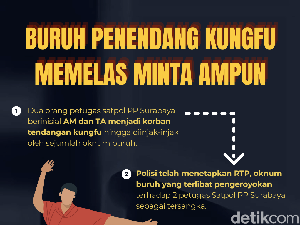 Infografis: Buruh Penendang Kungfu Memelas Minta Ampun
