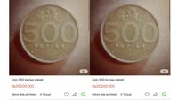Foto Uang Logam yang Baru Ditarik BI-Dijual Puluhan Juta di Marketplace