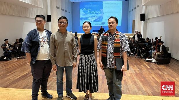 Konferensi pers Jakarta Concert Orchestra yang akan menggelar konser An Anime Symphony di Gedung Teater Jakarta, TIM, pada Sabtu (9/12).