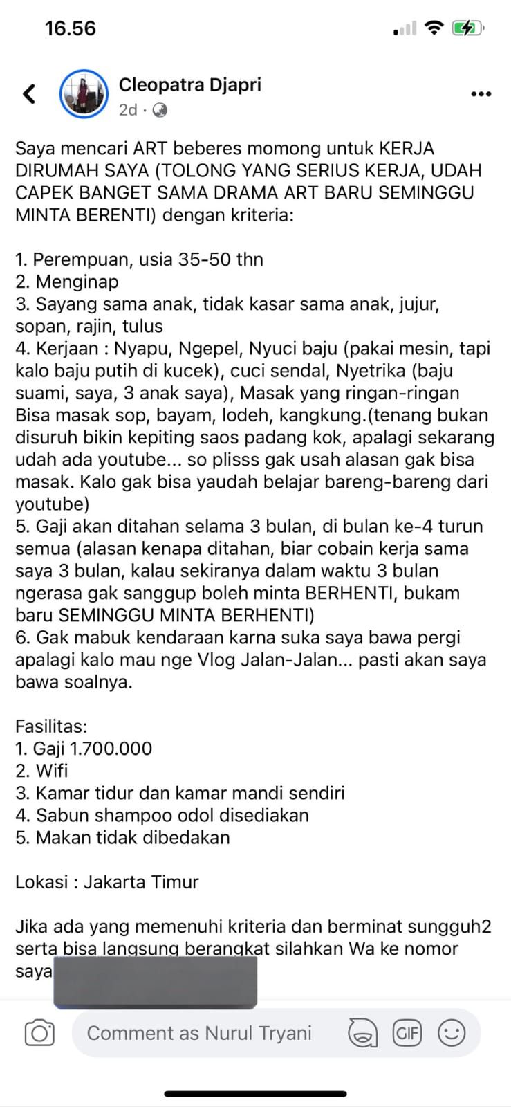 Unggahan Cleopatra buka loker ART