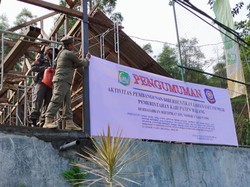 Tak Kantongi Izin, Pembangunan Pasar Songgoriti Disetop Satpol PP Malang