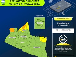 Waspada Dab! Potensi Petir dan Angin Kencang di Kulon Progo-Sleman Siang Ini