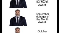 Ada pula sindiran kepada Ange Postecoglou, manajer Tottenham Hotspur, yang sebelum ini sudah treble tiga bulan menjadi manajer terbaik Premier League. Foto: dok. Internet/X (Twitter)