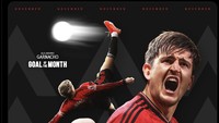 Di November 2023, Erik ten Hag menjadi manajer terbaik, Harry Maguire pemain terbaik, dan Alejandro Garnacho gol terbaik. Foto: dok. Internet/X (Twitter)
