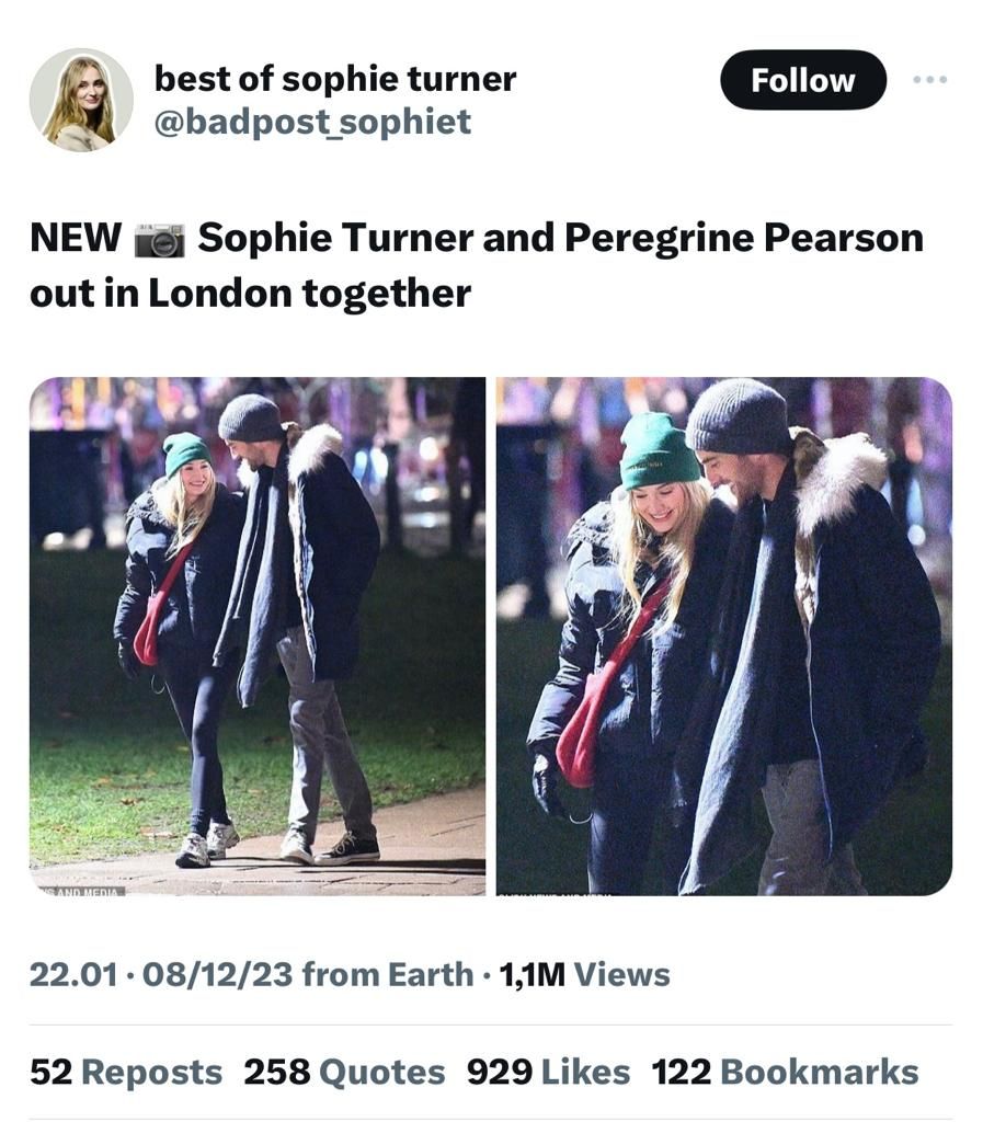 Sophie Turner dan Peregrine Pearson