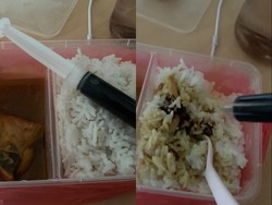 Kocak! Ibu Ini Bawakan Kecap untuk Anaknya Pakai Suntikan