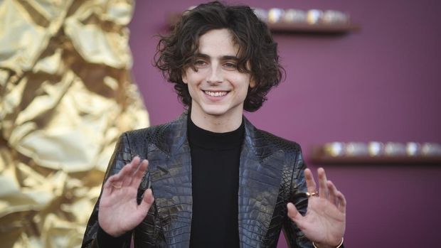 Timothee Chalamet arrives at the premiere of 