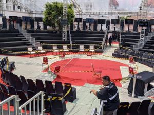 Begini Denah Panggung Debat Capres Perdana Malam Ini di KPU