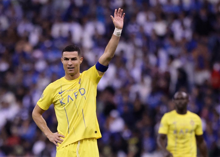 Soccer Football - Saudi Pro League - Al Hilal v Al Nassr - King Fahd International Stadium, Riyadh, Saudi Arabia - December 1, 2023 Al Nassrs Cristiano Ronaldo reacts REUTERS/Ahmed Yosri