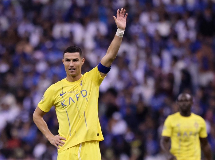 Soccer Football - Saudi Pro League - Al Hilal v Al Nassr - King Fahd International Stadium, Riyadh, Saudi Arabia - December 1, 2023 Al Nassr's Cristiano Ronaldo reacts REUTERS/Ahmed Yosri