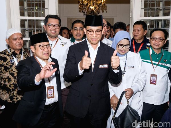 Gaya Anies-Cak Imin Berpeci Jelang Debat Perdana Pilpres 2024