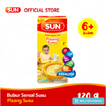 SUN Bubur Sereal Pisang Susu, MPASI Instan untuk Bayi 6 Bulan ke Atas