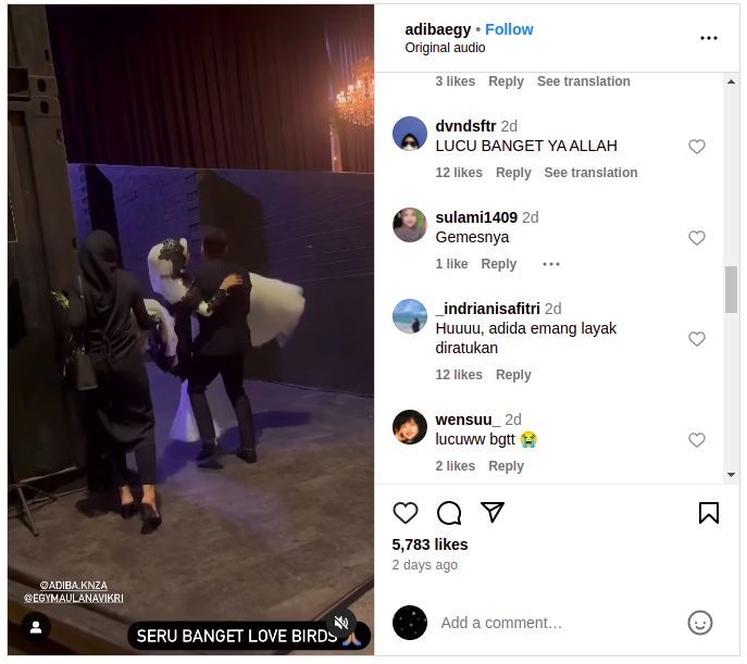 Unggahan soal sikap manis Egy Maulana ke Adiba Khanza