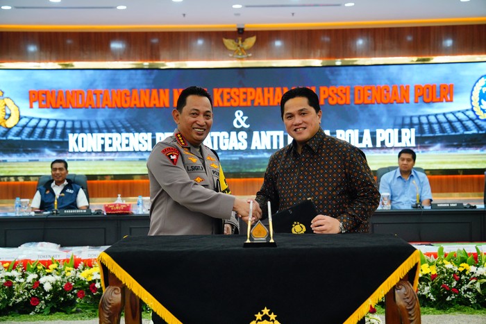 Kapolri Jenderal Listyo Sigit Prabowo, Ketum PSSI Erick Thohir dan Satgas Antimafia Bola