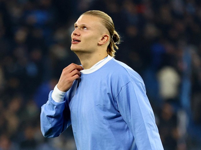 Soccer Football - Champions League - Group G - Manchester City v RB Leipzig - Etihad Stadium, Manchester, Britain - November 28, 2023 Manchester City's Erling Braut Haaland before the match REUTERS/Carl Recine