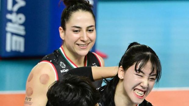 Megawati Hangestri Pertiwi Red Sparks vs Hi Pass. Dok KOVO