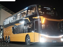 Bus Tingkat PO 27 Trans Meluncur, Pakai Bodi Adiputro dan Sasis Volvo