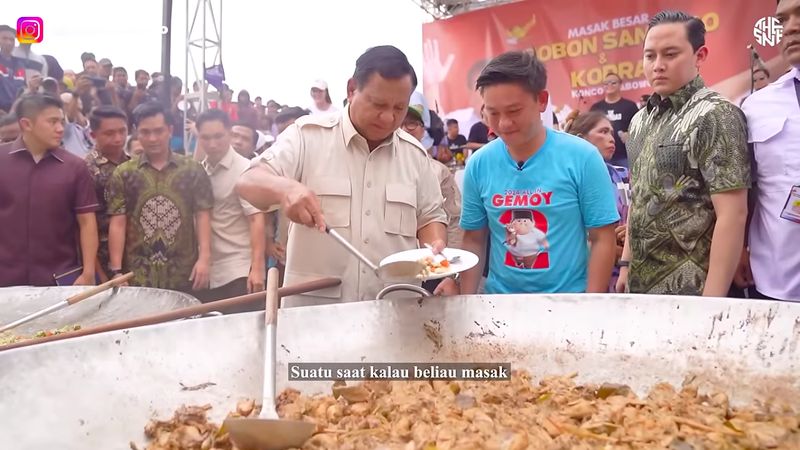 Prabowo masak besar bareng Bobon Santoso