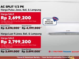 Biar Rumah Adem, Beli AC di Transmart Full Day Sale Cuma Rp 2 Jutaan!