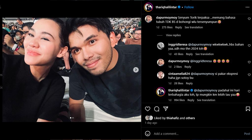 Balasan Thariq terhadap hinaan netizen