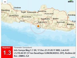 Gempa M 1,3 di Gunungkidul