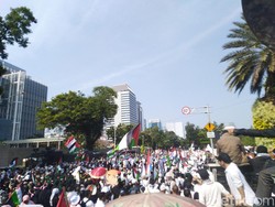 Massa Demo Bela Palestina di Kedubes AS Jakarta Bubarkan Diri