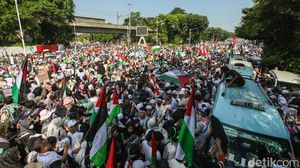 Potret Massa Bela Palestina Geruduk Kedubes AS