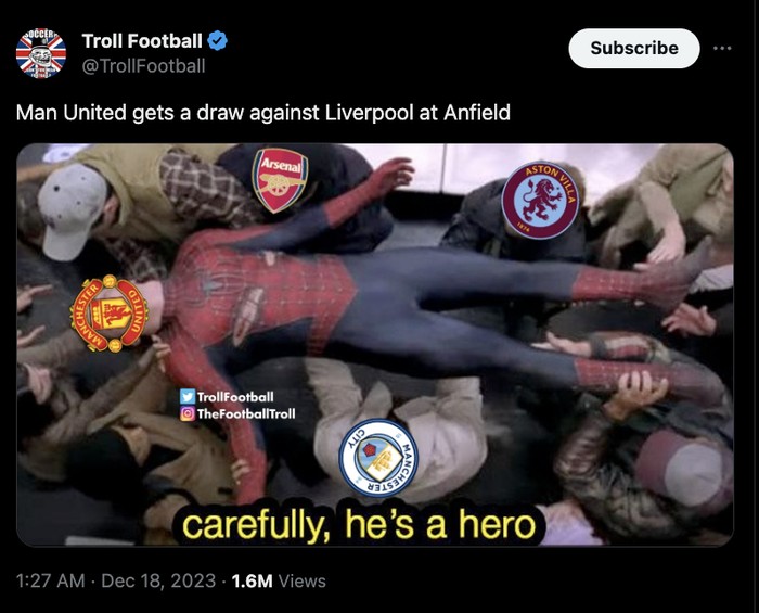 meme liverpool vs manchester united