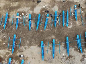 Penampakan Bantuan Perahu untuk Nelayan di Palu Penampakan Bantuan Perahu untuk Nelayan di Palu