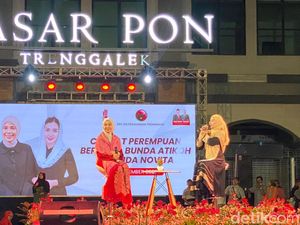 Istri Ganjar Curhat soal Jadi Perempuan Mandiri di Alun-alun Trenggalek