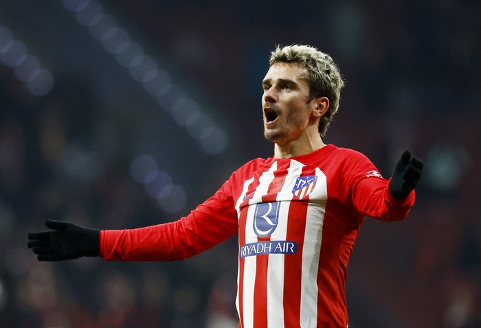 Soccer Football - LaLiga - Atletico Madrid v Getafe - Metropolitano, Madrid, Spain - December 19, 2023 Atletico Madrid's Antoine Griezmann celebrates scoring their first goal REUTERS/Susana Vera