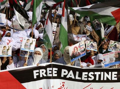 Free Palestine Bergema di Pakistan