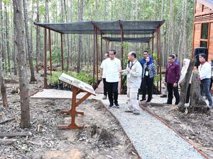 Jokowi Tinjau Miniatur Reforestasi Hutan Tropis di IKN