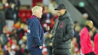 Sejak Juergen Klopp jadi manajer Liverpool di tahun 2015, David Moyes cuma sekali menang atas Klopp, sisanya sekali seri dan 11 kali kalah! (AP)