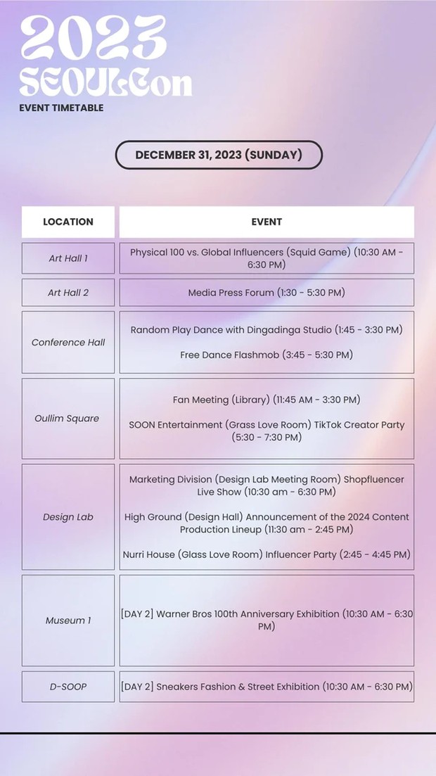 Jadwal hari ke-2 SEOULCon World K-Pop Festival Countdown 2023/ Foto: The Daebak Company