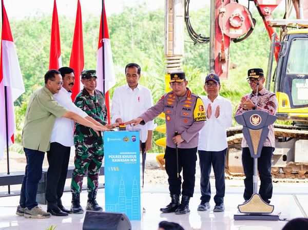 Momen Presiden Jokowi hingga Kapolri Groundbreaking Polres Khusus IKN