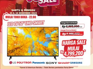 Khusus di Transmart Full Day Sale, TV LED 50 Inch Diskon Rp 2 Jutaan