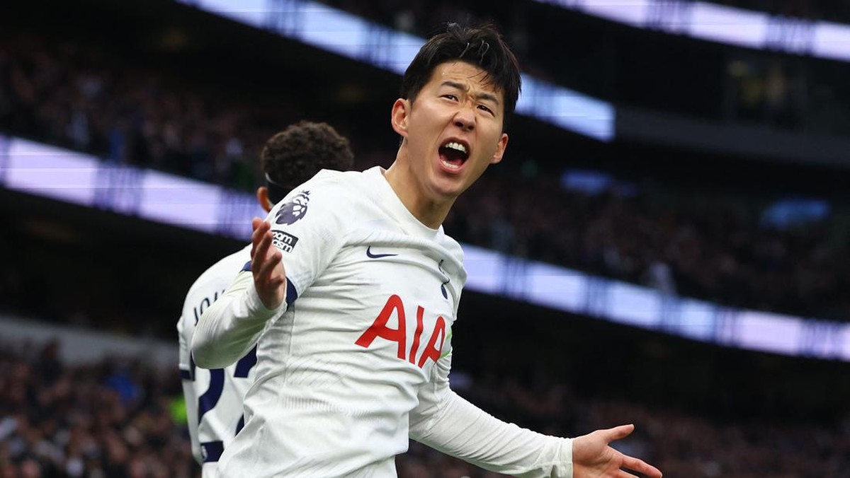 Son Heung-min mencetak satu gol di babak pertama. Foto: Action Images via Reuters/PAUL CHILDS
