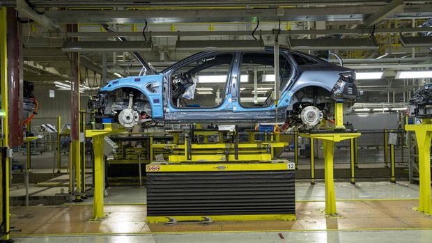A BYD vehicle in the production line in the BYD factory in Changzhou, China on Nov. 14, 2023. (Photo by Raul Ariano / Jiangsu Information Office)
