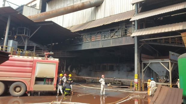Situasi terkini PT Indonesia Tsingshan Stainless Steel (ITSS) usai tungku no.41 meledak Minggu pagi (24/12/2023). Doc PT Indonesia Morowali Industrial Park (IMIP)