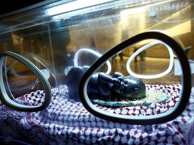 Instalasi Patung Bayi Yesus di Inkubator untuk Dukung Gaza