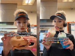 Kerja di Gerai Donat, Wanita Ini Pamer Makanan Gratis yang Didapat